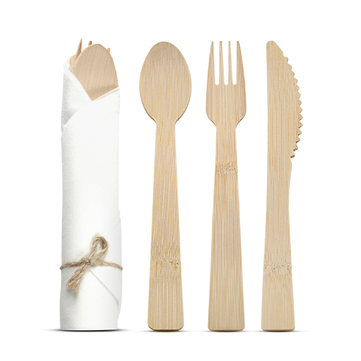 Pre-Wrapped Bamboo Silverware Sets
