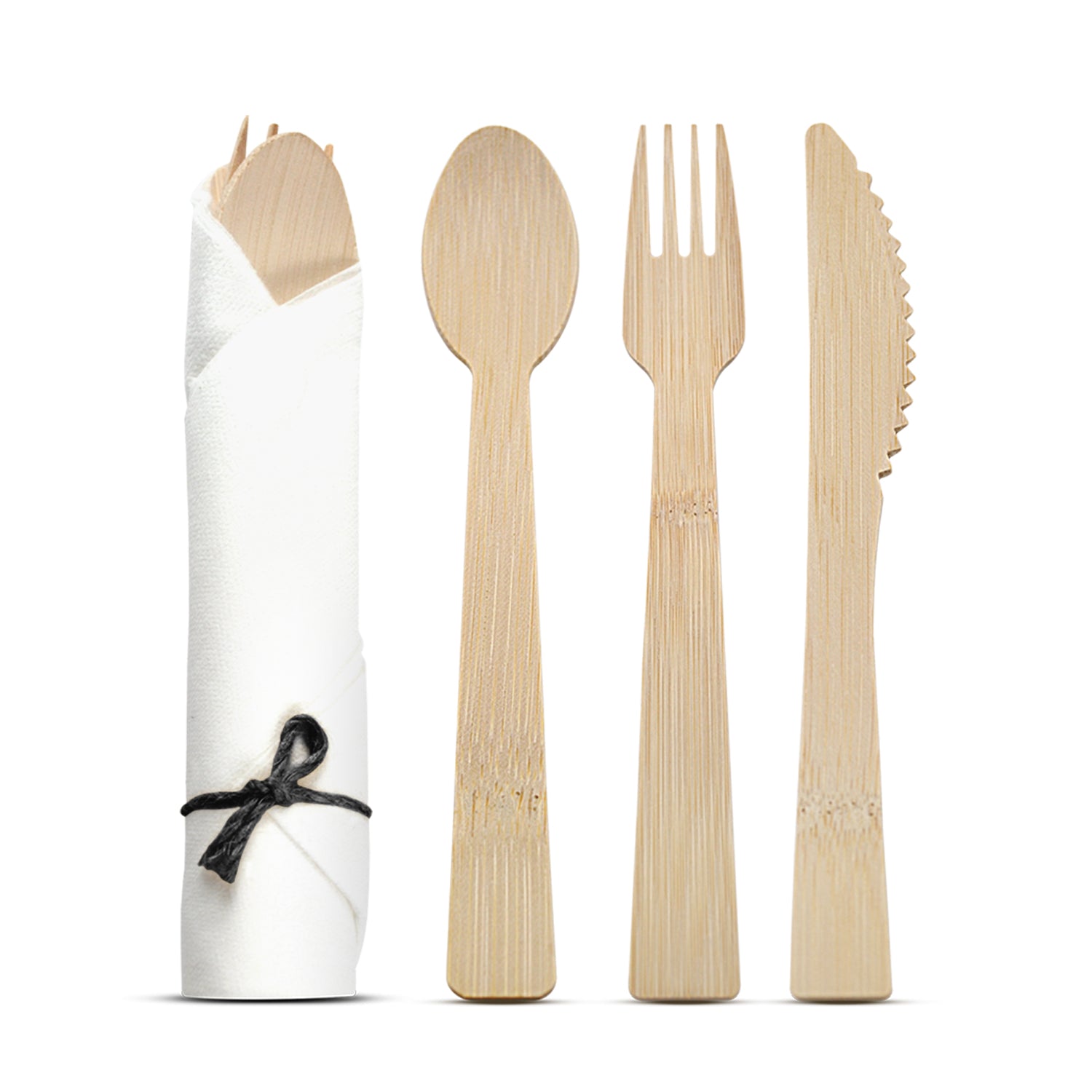 Pre-Wrapped Bamboo Silverware Sets