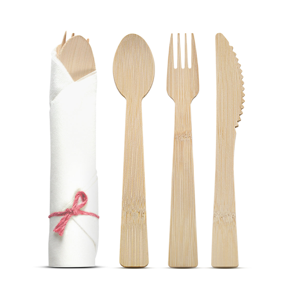 Pre-Wrapped Bamboo Silverware Sets